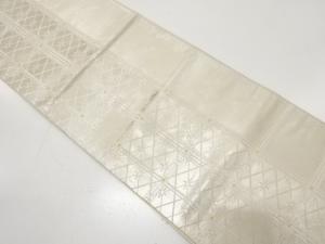 アンティーク　格子模様織り出し袋帯（材料）